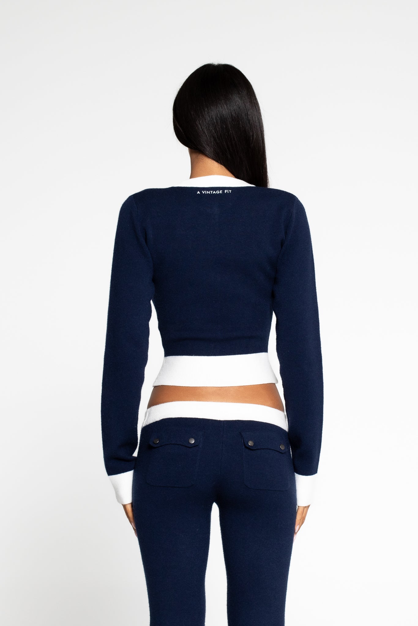 KNIT SHIRT NAVY CREAM