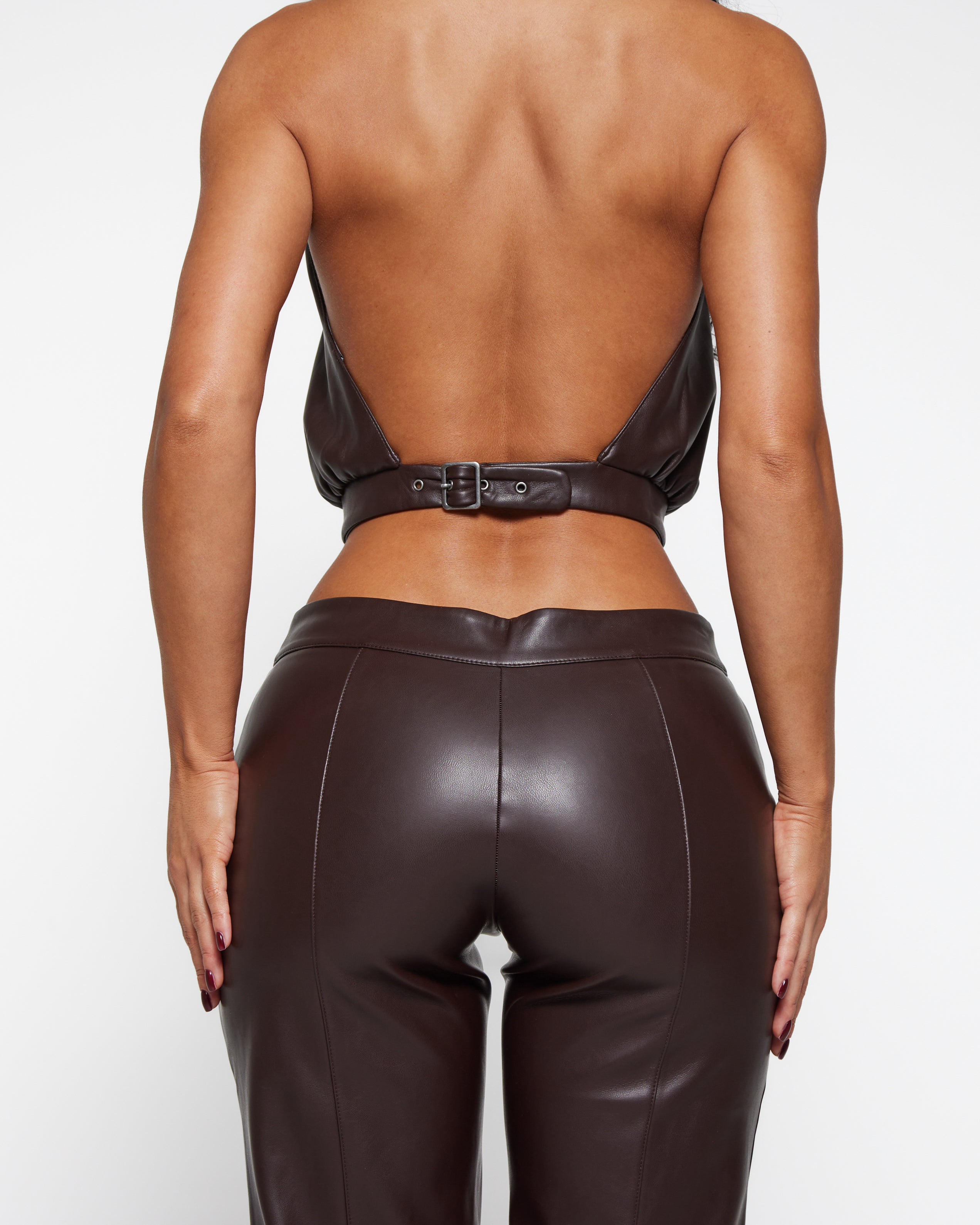 HALTER NECK TOP OXBLOOD