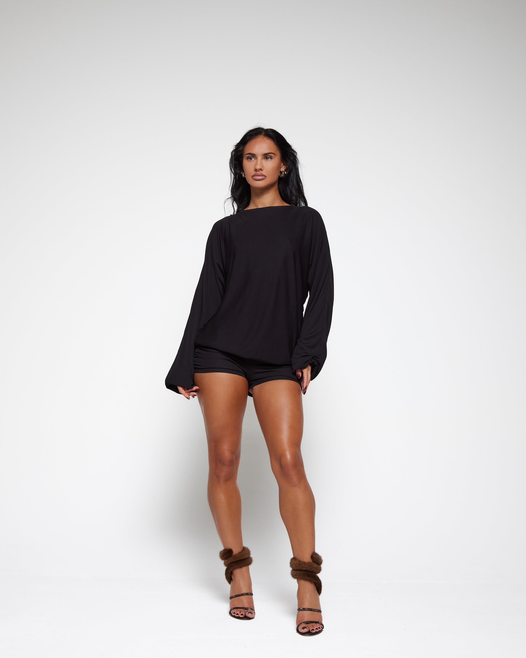 BACKLESS PLAYSUIT NOIR