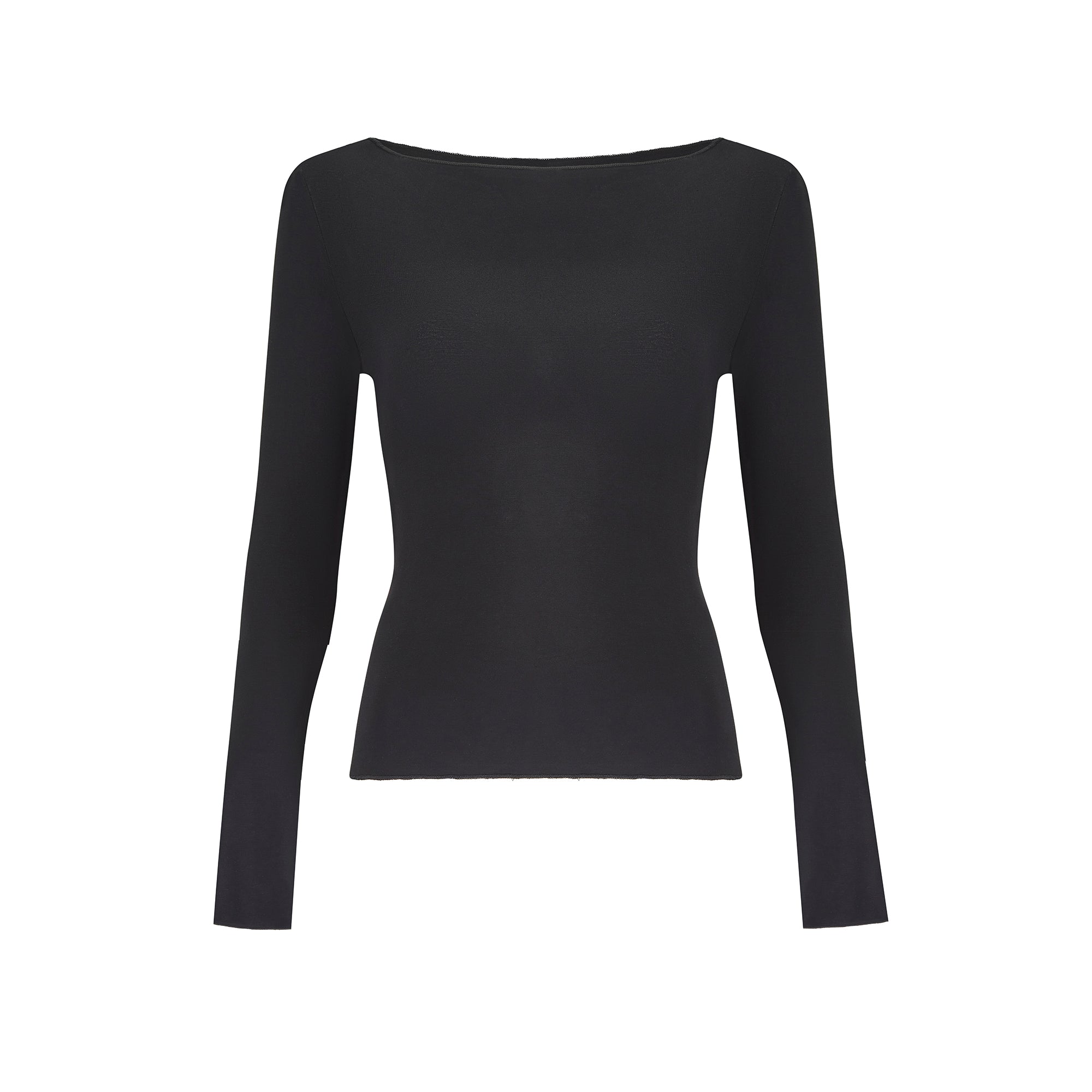 BLACK SEMI SHEER TOP