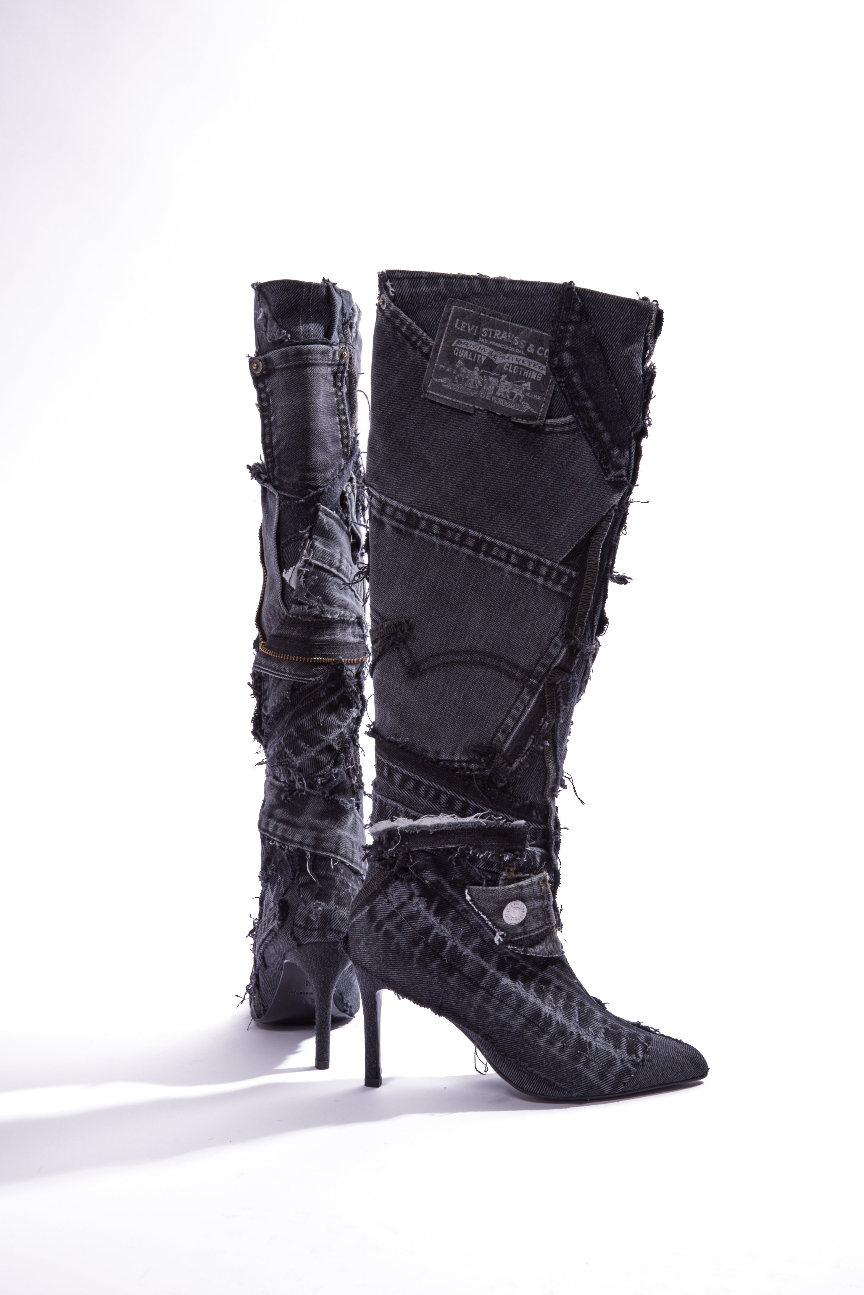 GREY DENIM BOOT