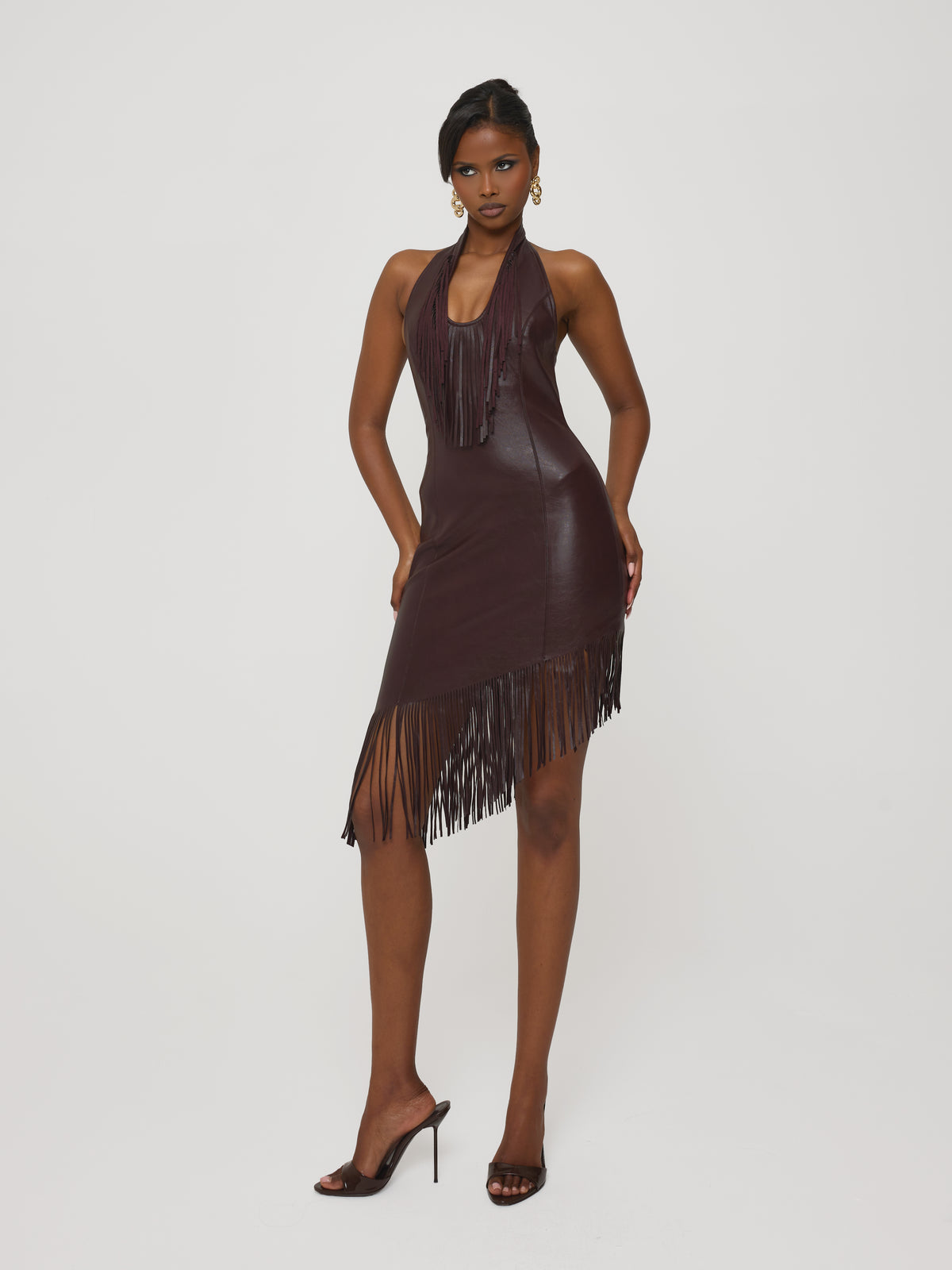 Tassel Trim Dress Fig