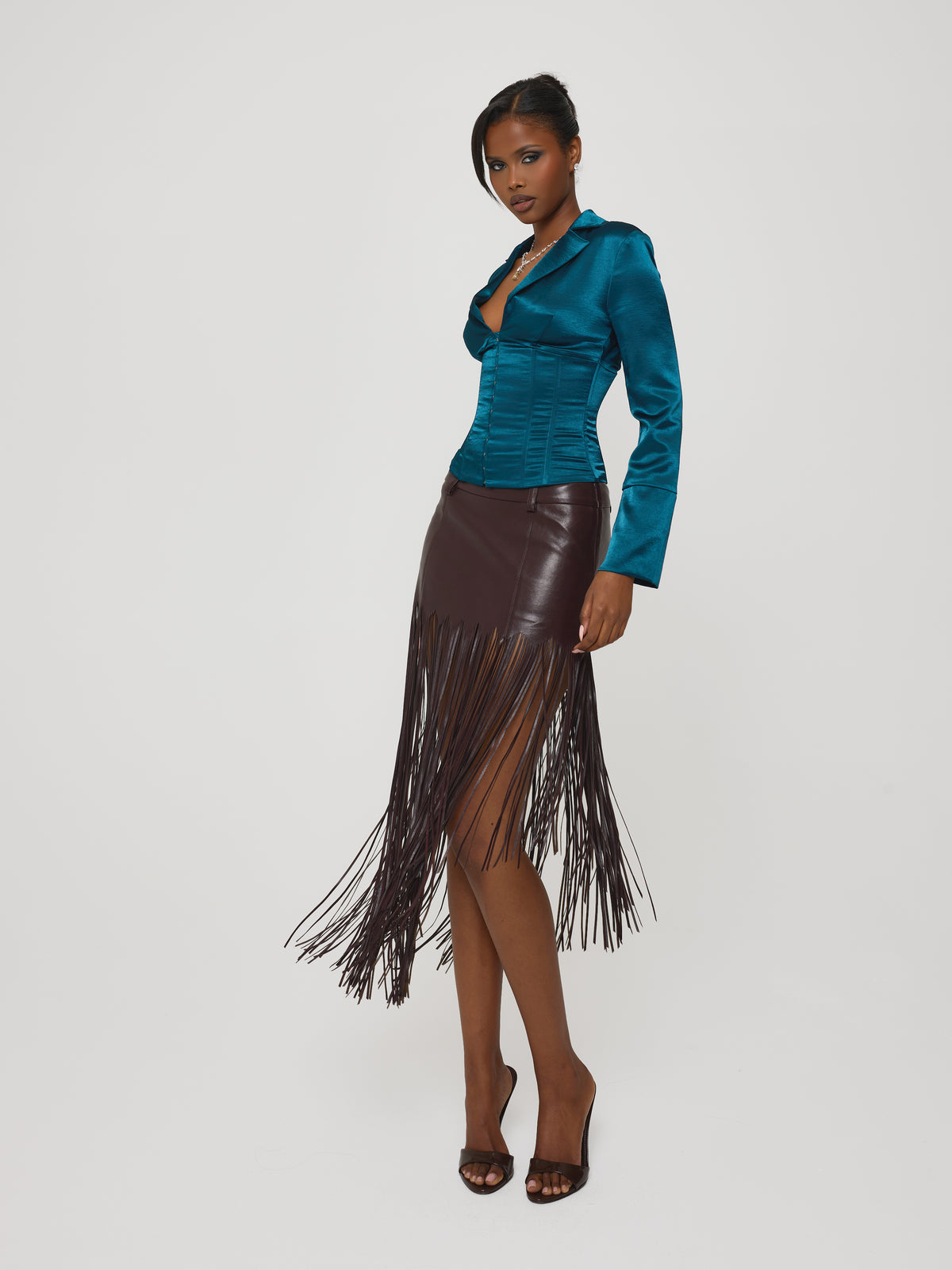 Corsetted Shirt Teal