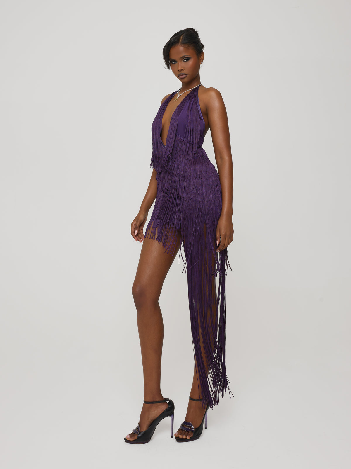 Fringe Dress Plum