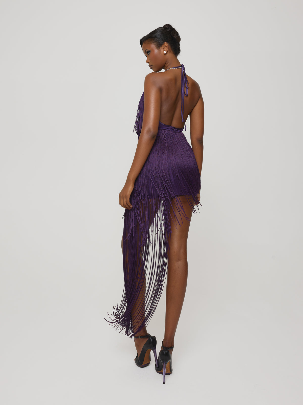 Fringe Dress Plum