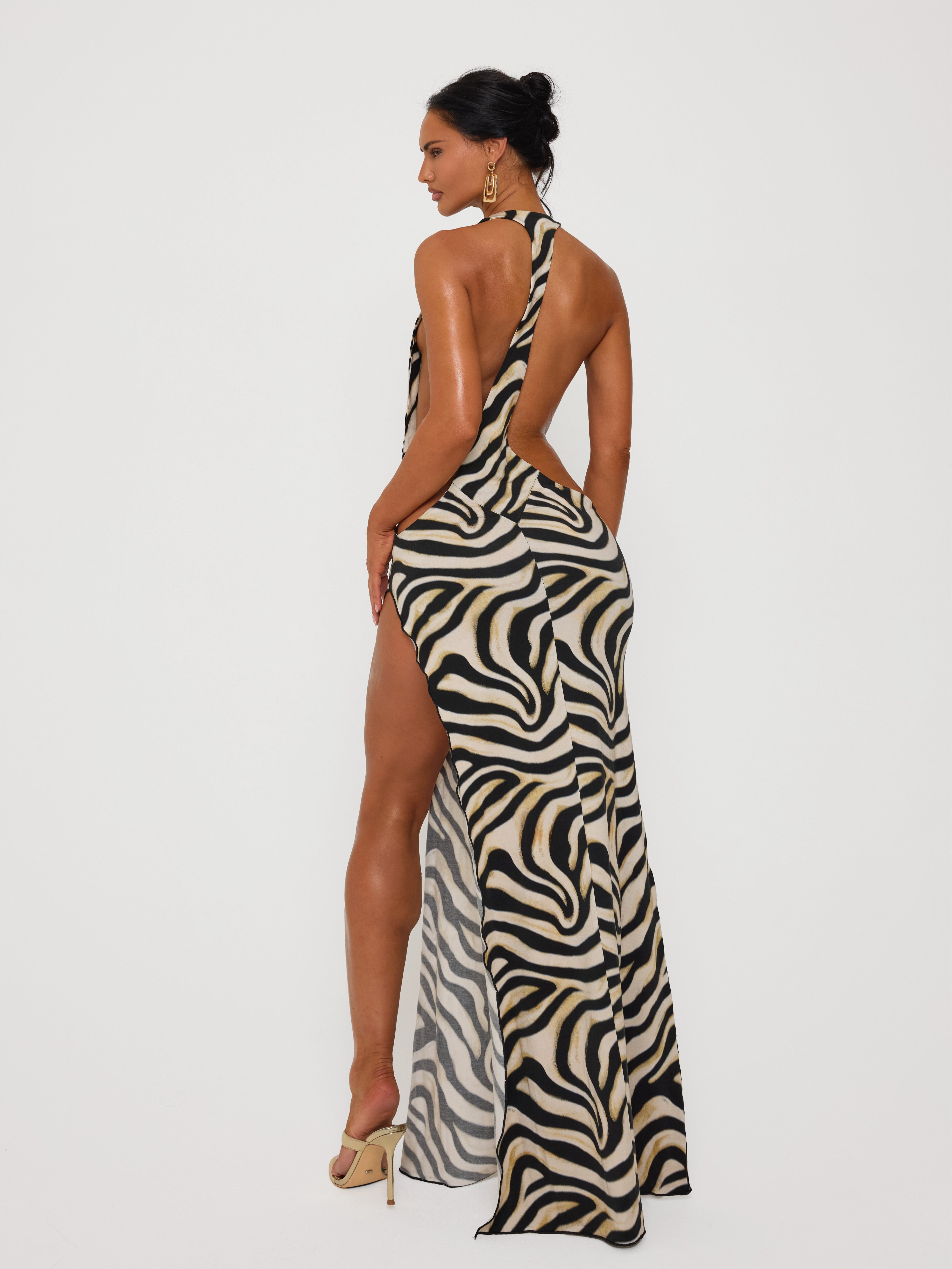 Bare Drape Dress Zebra