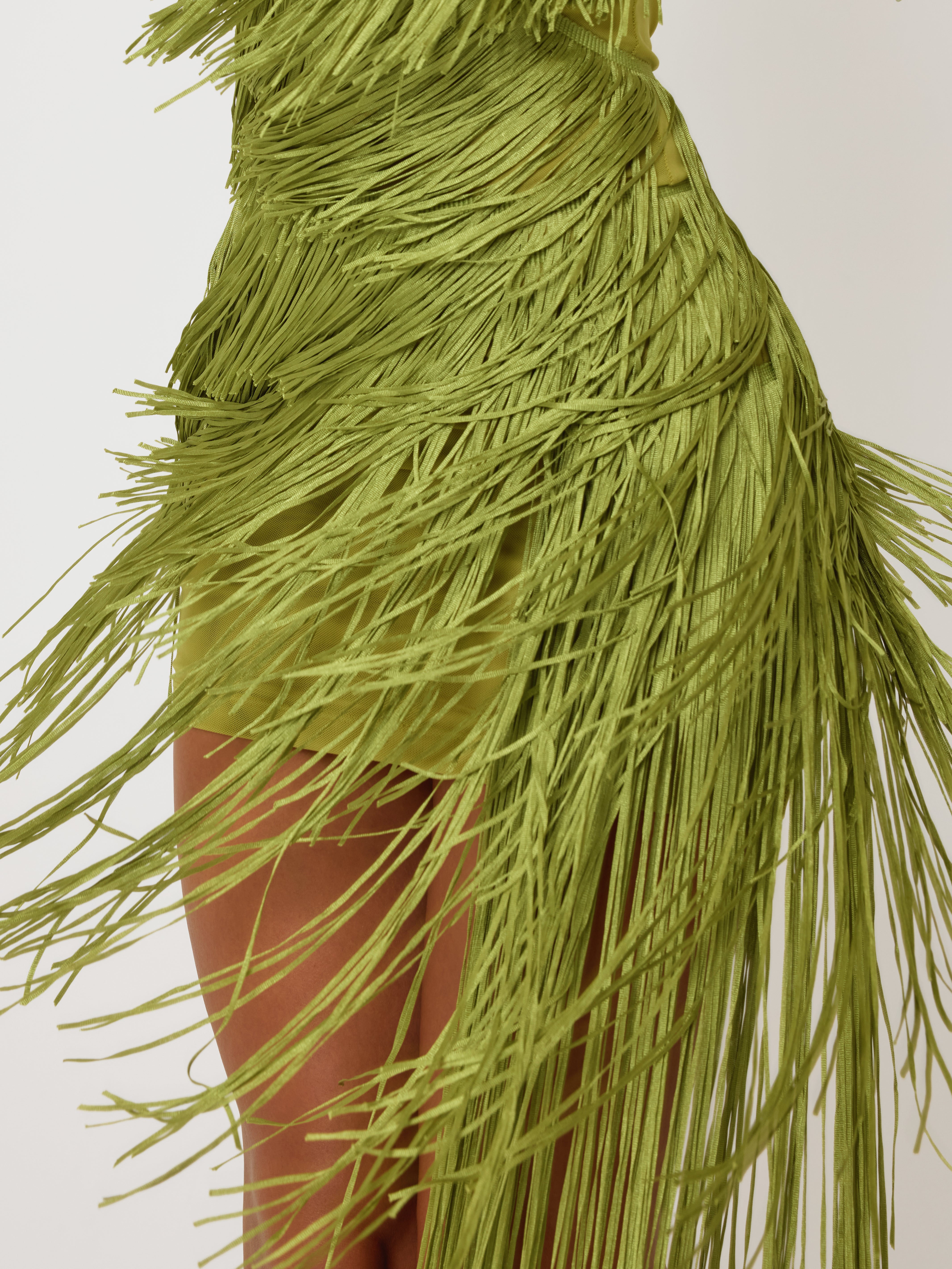 Fringe Dress Palm Leaf
