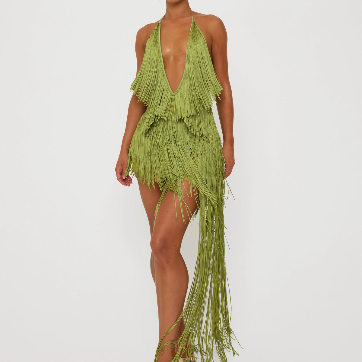 emerald green tassel dress Fringe Palm Leaf week2125_20250518