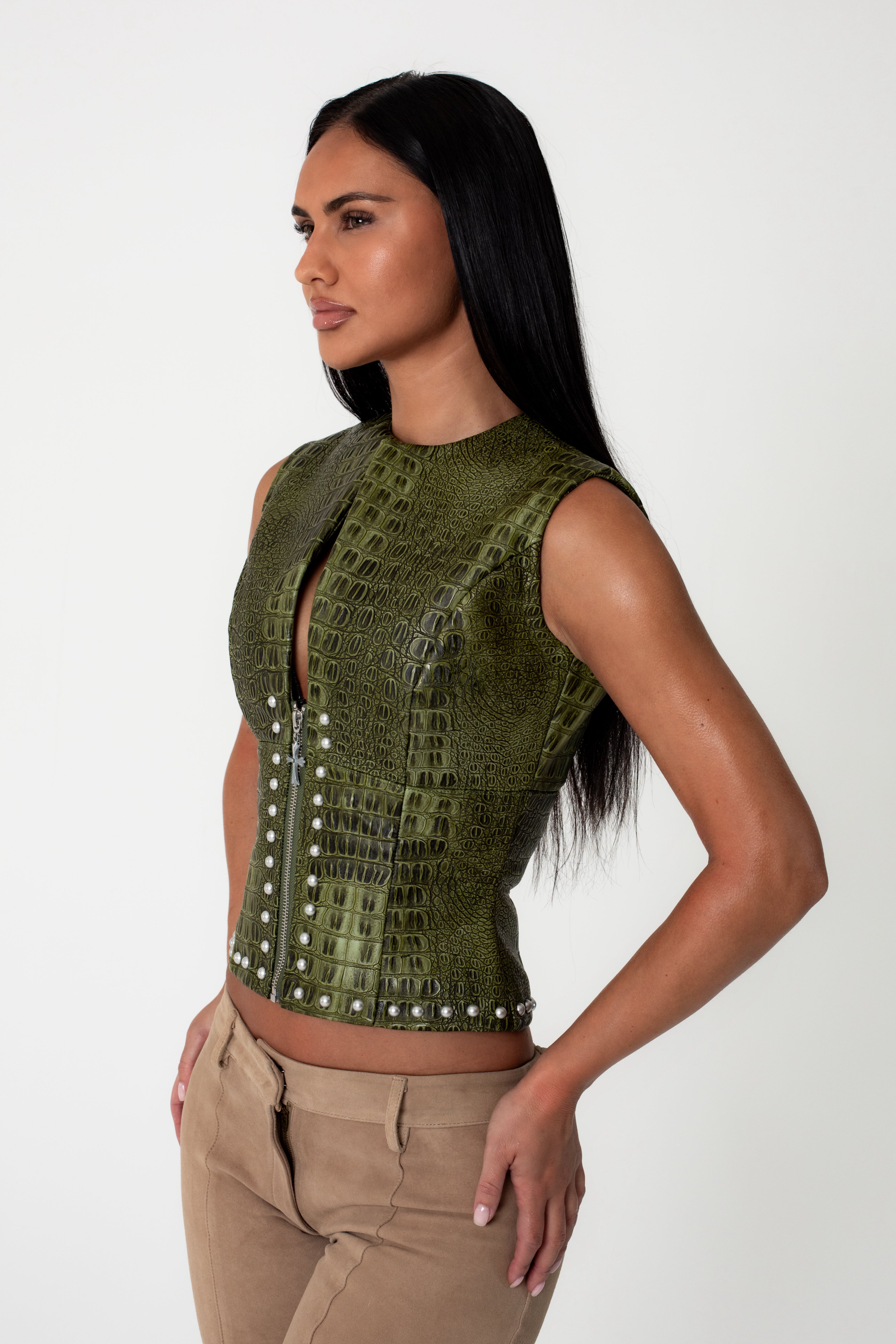 CROC ZIP UP VEST CYPRESS