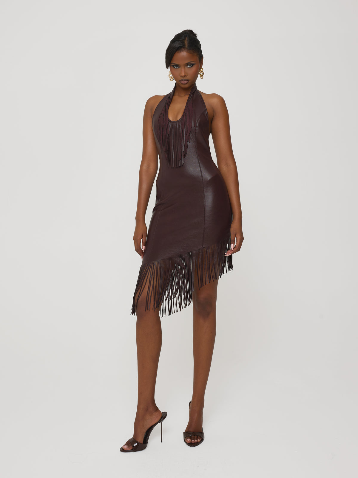 Tassel Trim Dress Fig