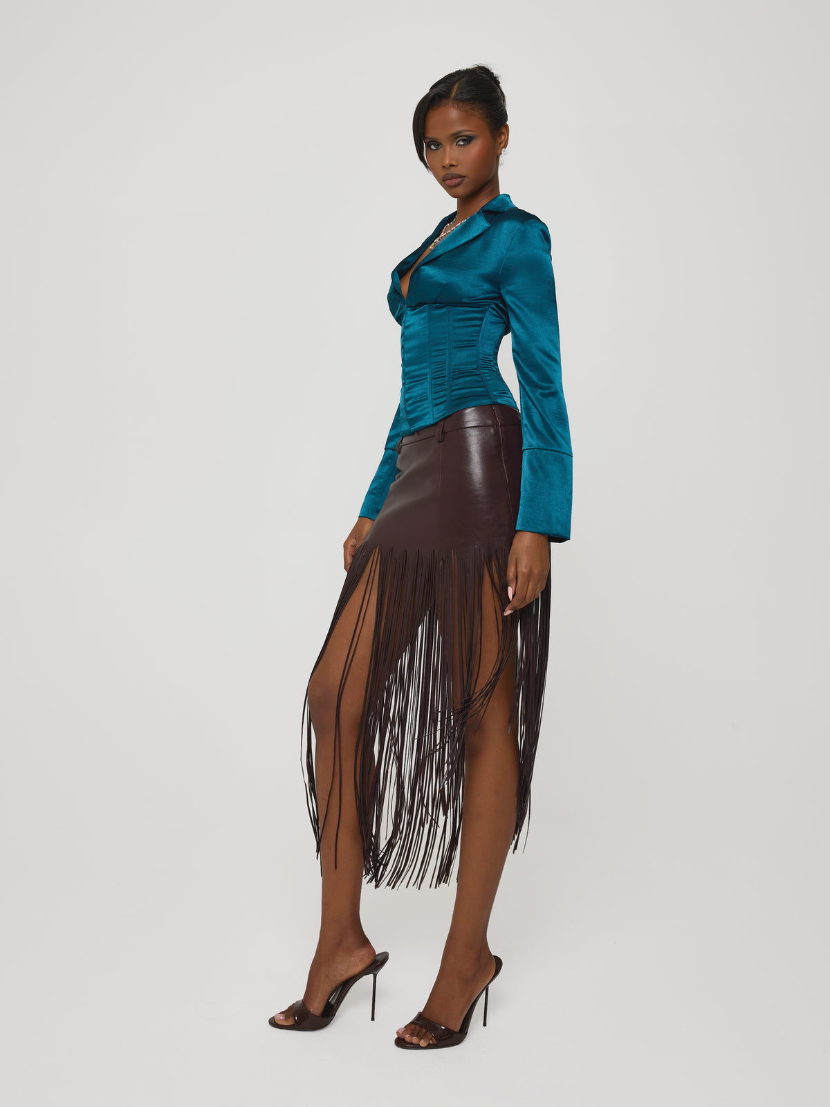 Tassel Trim Skirt Fig