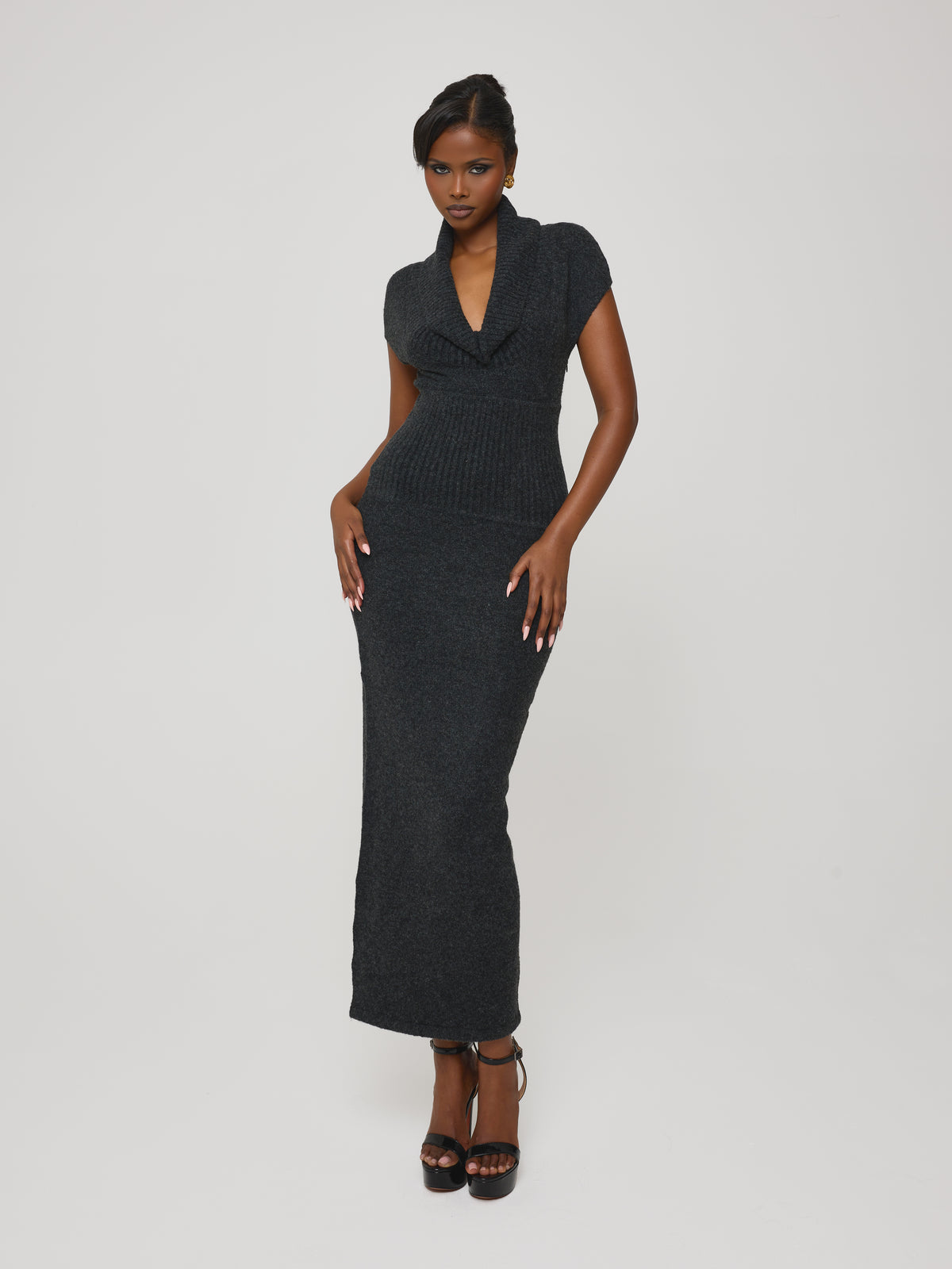 Knit Corset Dress Smoke