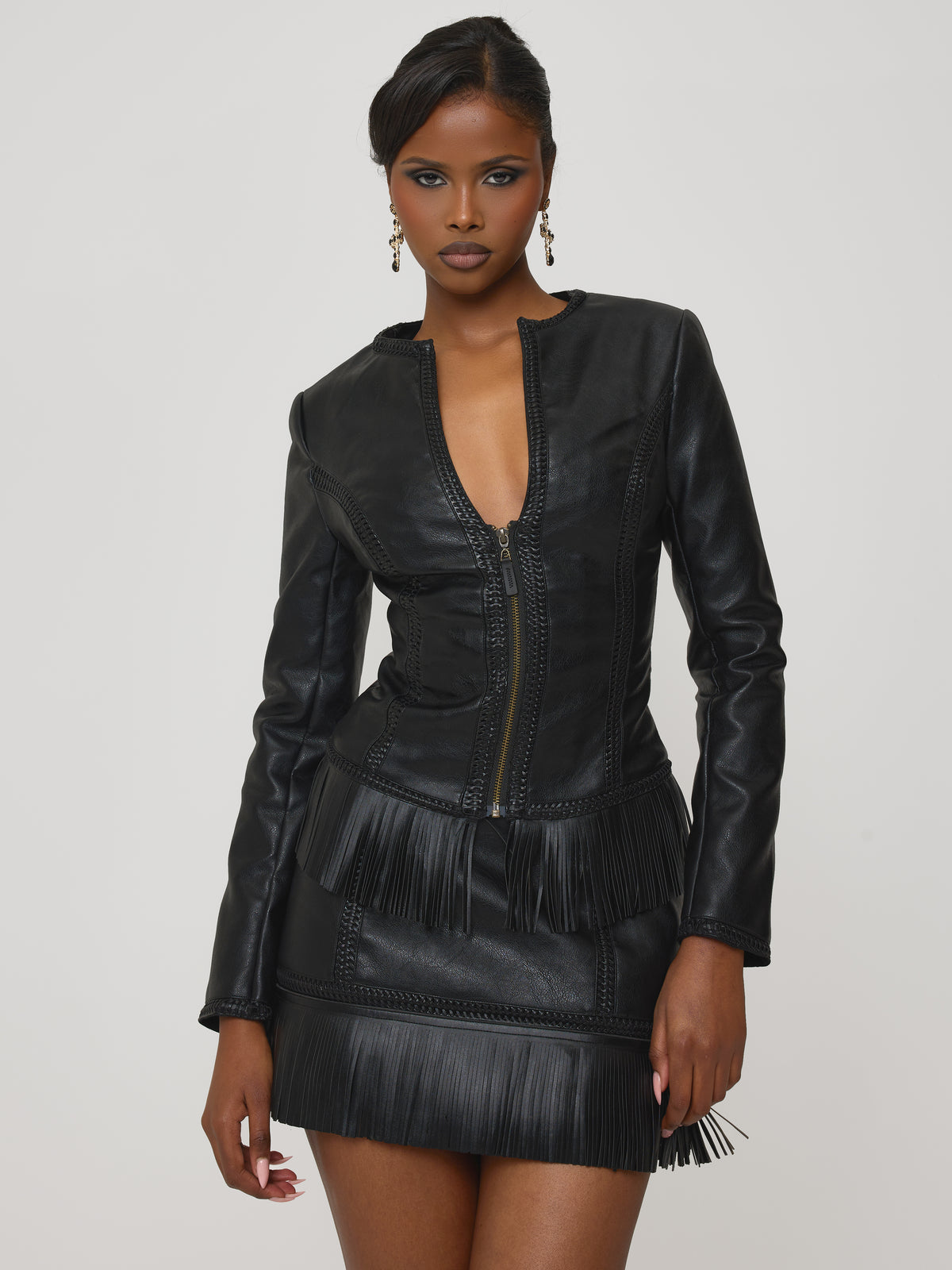 Tassel Zip Up Caviar