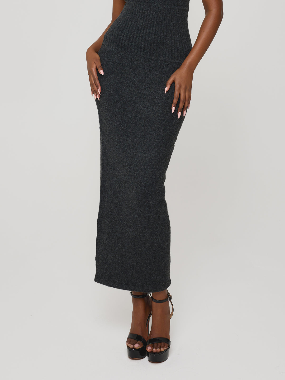 Knit Corset Dress Smoke
