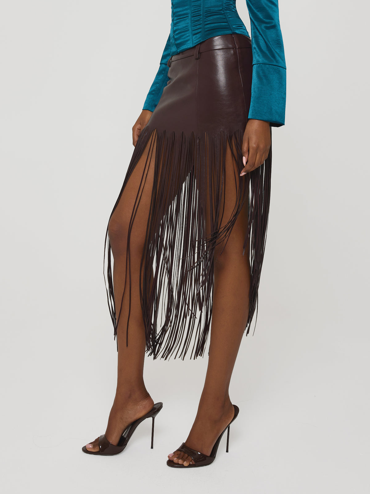 Tassel Trim Skirt Fig
